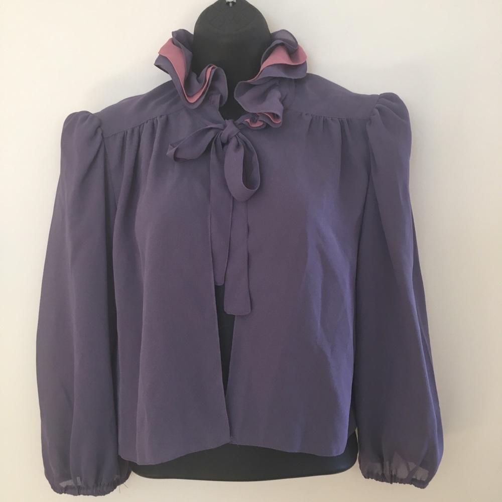Vintage Sheer Ruffled Shrug.